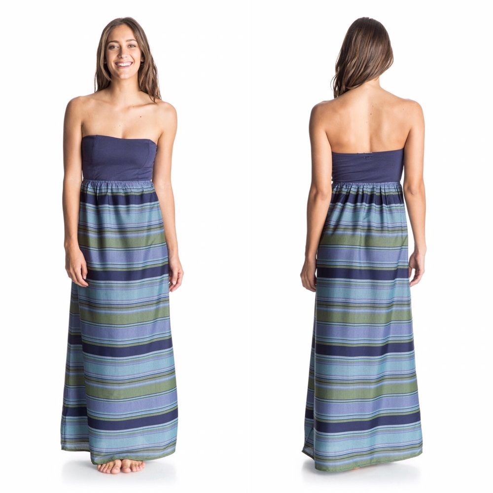 🆕Roxy Womens Viewed Maxi Strapless Dress NWT - Picture 1 of 5